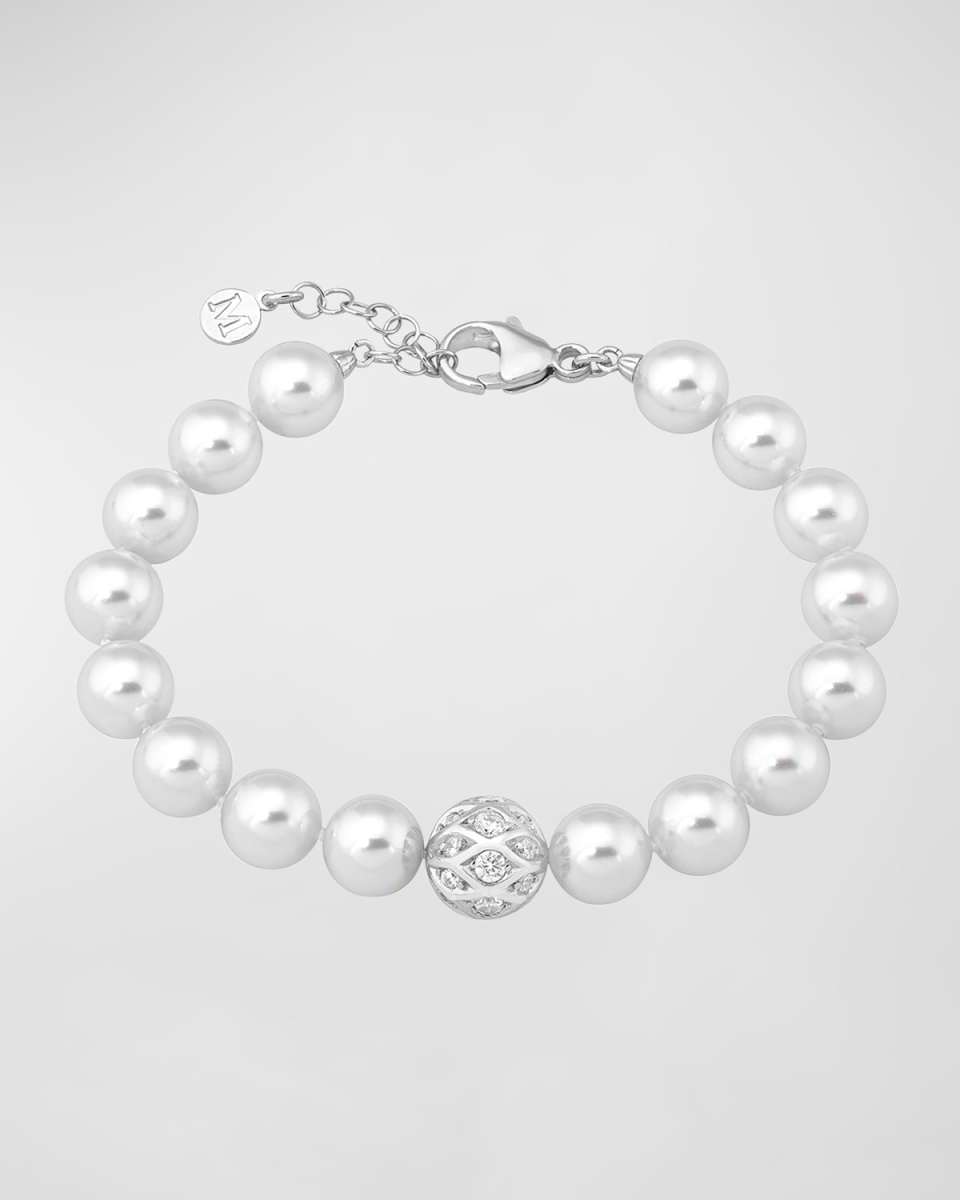 Esfera Pearl Bracelet with Cubic Zirconia Bead